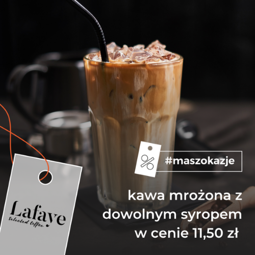 Kawa mrożona z dowolnym syropem w cenie 11,50 zł