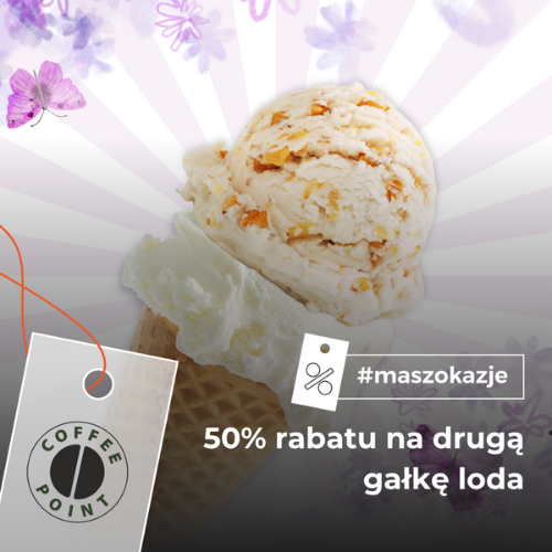 50% rabatu na drugą gałkę loda