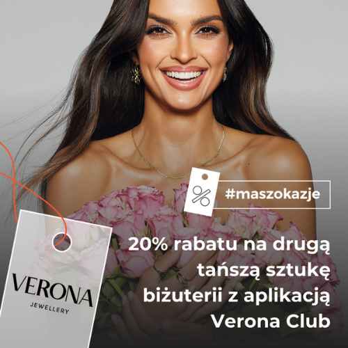 20% rabatu na drugą tańszą sztukę biżuterii z aplikacją Verona Club