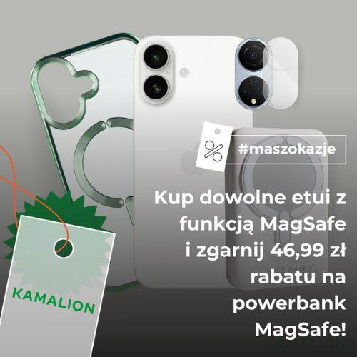 Kup dowolne etui z funkcją MagSafe
i zgarnij 46,99 zł rabatu na powerbank MagSafe!