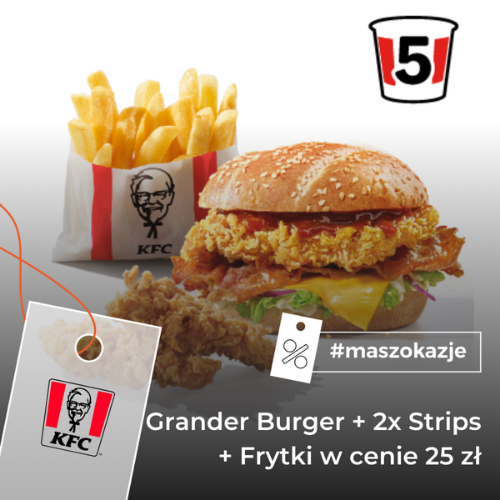 Grander Burger + 2x Strips + Frytki w cenie 25 zł