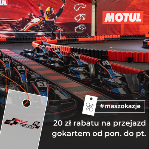 20 zł rabatu na przejazd gokartem od pon. do pt.*