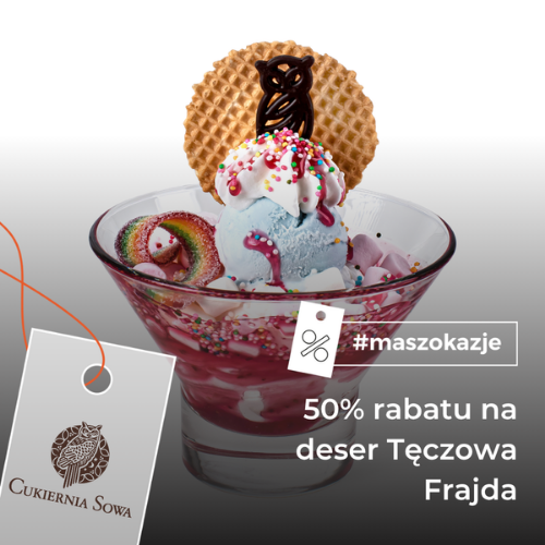 50% rabatu na deser Tęczowa Frajda