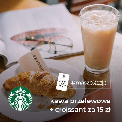 kawa przelewowa + croissant za 15 zł