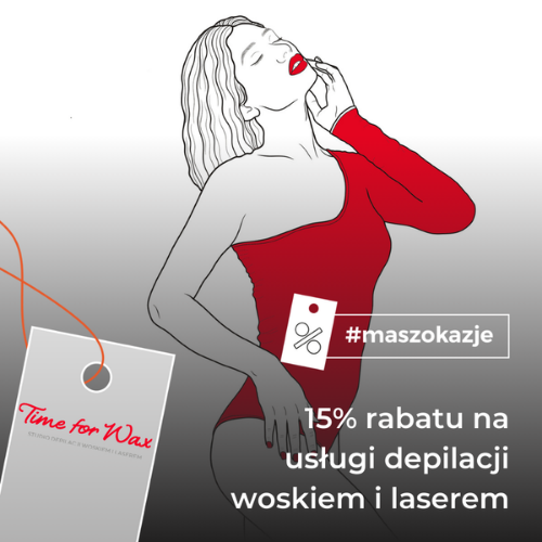 15% rabatu na usługi depilacji woskiem i laserem