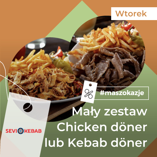 Mały zestaw Chicken döner lub Kebab döner