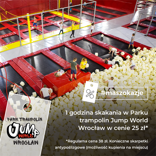 1 godzina skakania w parku trampolin Jump World Wrocław w cenie 25 zł*