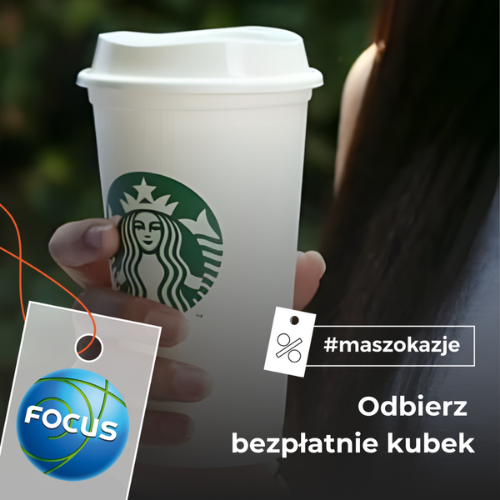 Ilość kubków jest ograniczona. Odbiór w kawiarni Starbucks. Kupon aktywuj przy obsłudze.
