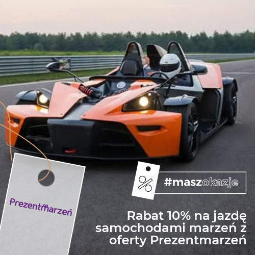 10% rabatu na jazdę samochodami marzeń