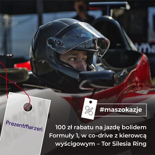 100zł rabatu na jazdę bolidem Formuły 1, w co-drive z kierowcą wyścigowym - Tor Silesia Ring