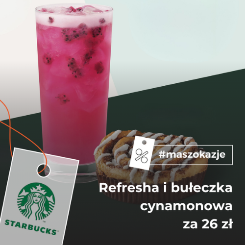 Refresha i bułeczka cynamonowa za 26 zł