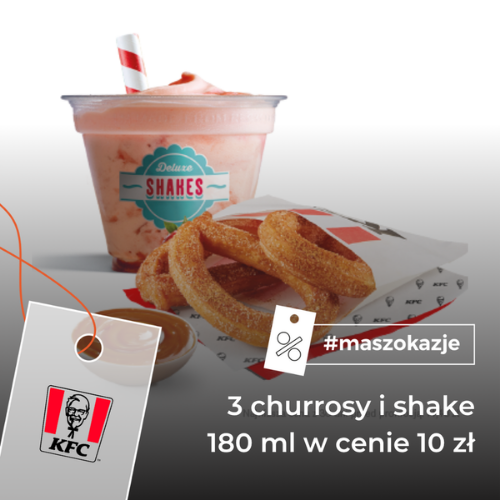 3 churrosy i shake 180 ml w cenie 10 zł